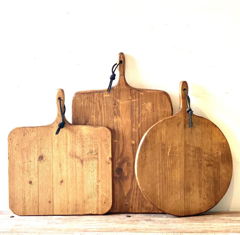 Wooden Medieval Chopping Board, French Retro, Walnut Wood, Bread